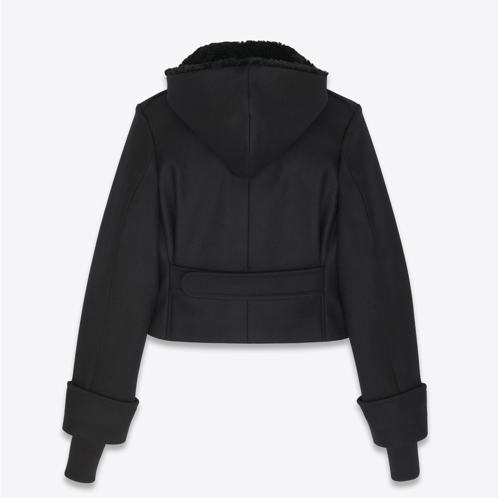 YSL Saint Laurent NWT Wool and Shearling Coat - Picture 3 of 13